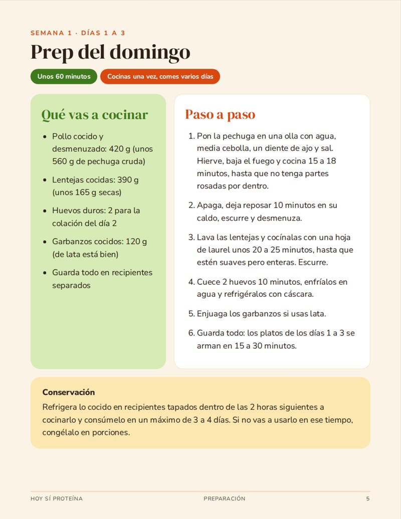 Prep del domingo paso a paso